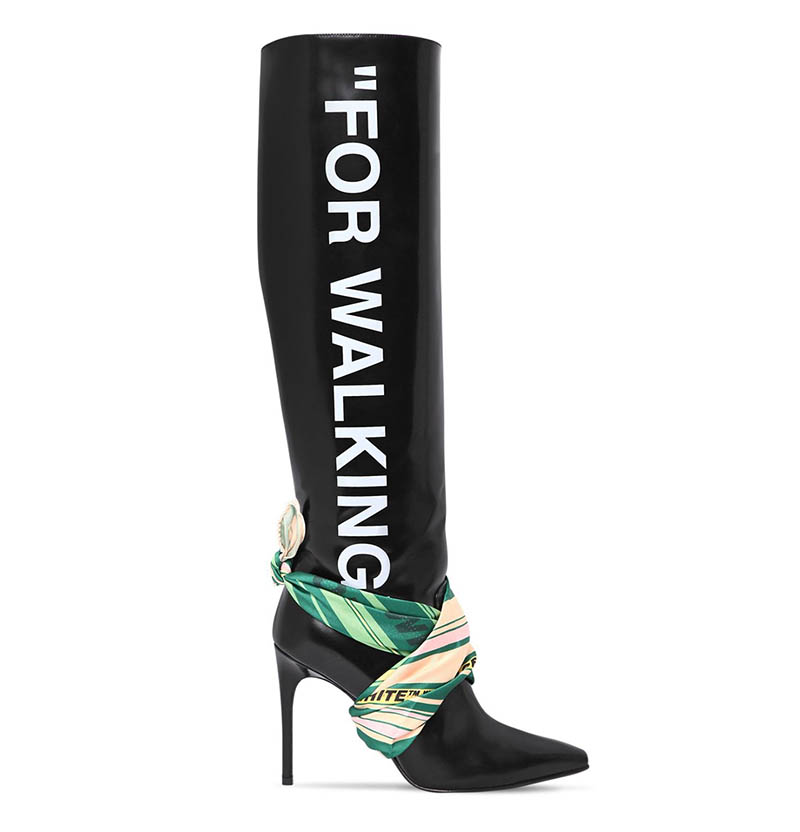 Off-White For Walking Scarf Leather Boots $1,470 (previously $2,100)