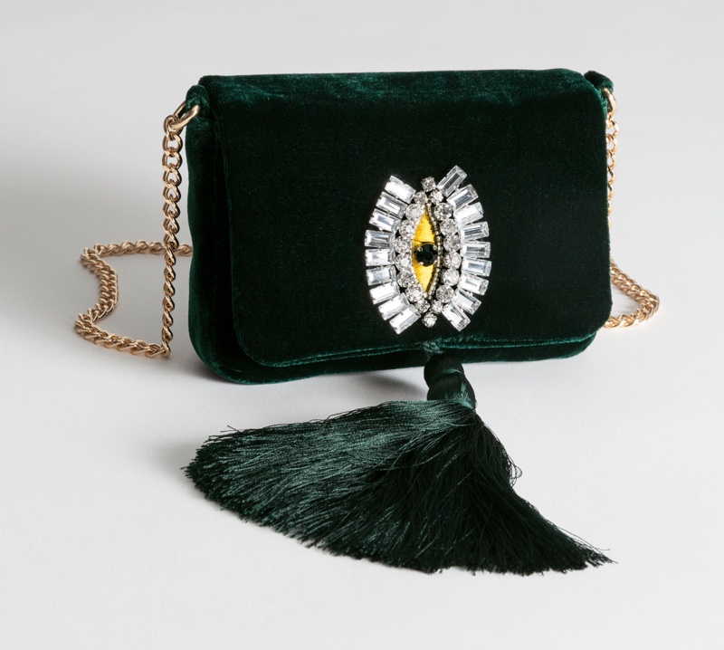 & Other Stories Beaded Velvet Crossbody Bag $59