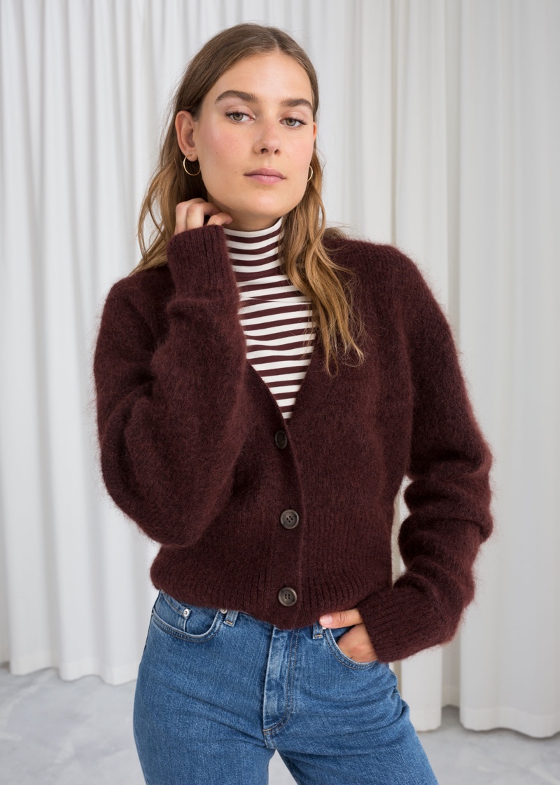 & Other Stories Wool Blend Cardigan in Brown $99
