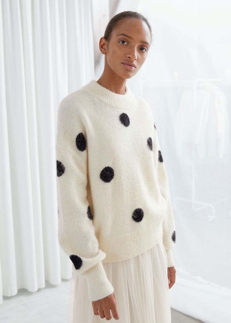 & Other Stories Wool Blend Polka Dot Sweater $119