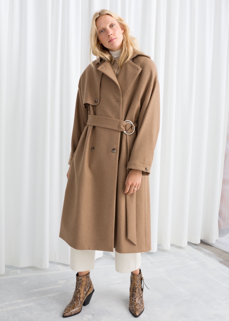 & Other Stories Wool Blend Tailored Coat in Camel $249