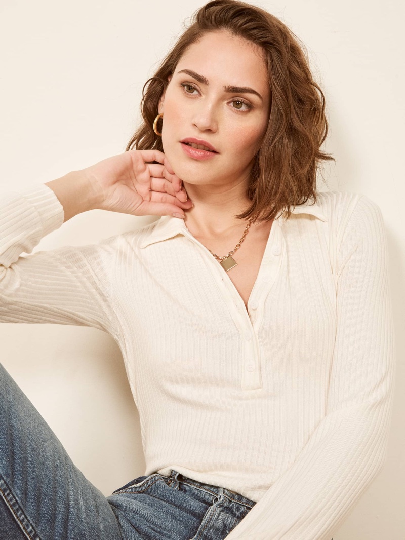 Reformation Anne Sweater in Ivory $78
