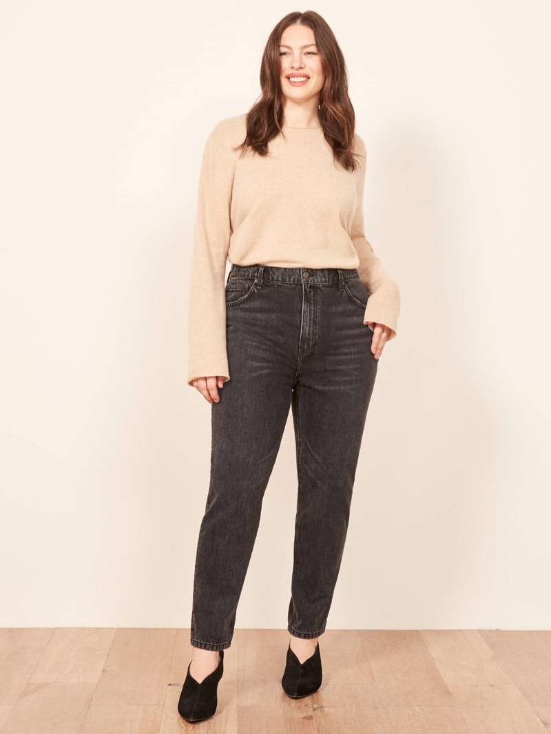 Reformation Plus Size Julia Crop High Cigarette Jean in Pacific $128