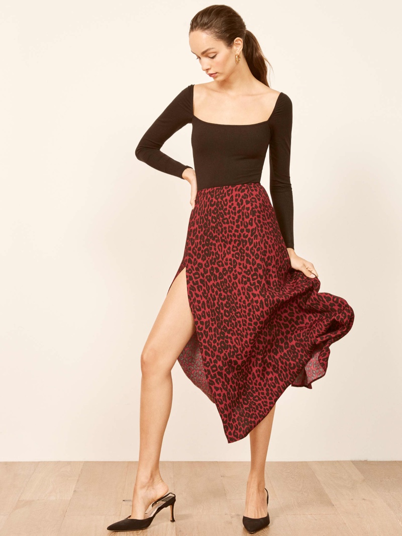 Reformation Zoe Skirt in Wildcat $148