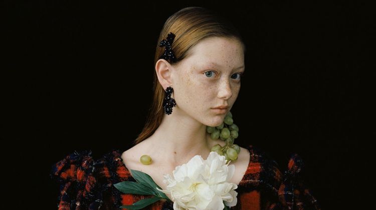 Sara Grace Wallerstedt Models Simone Rocha Looks for A Magazine