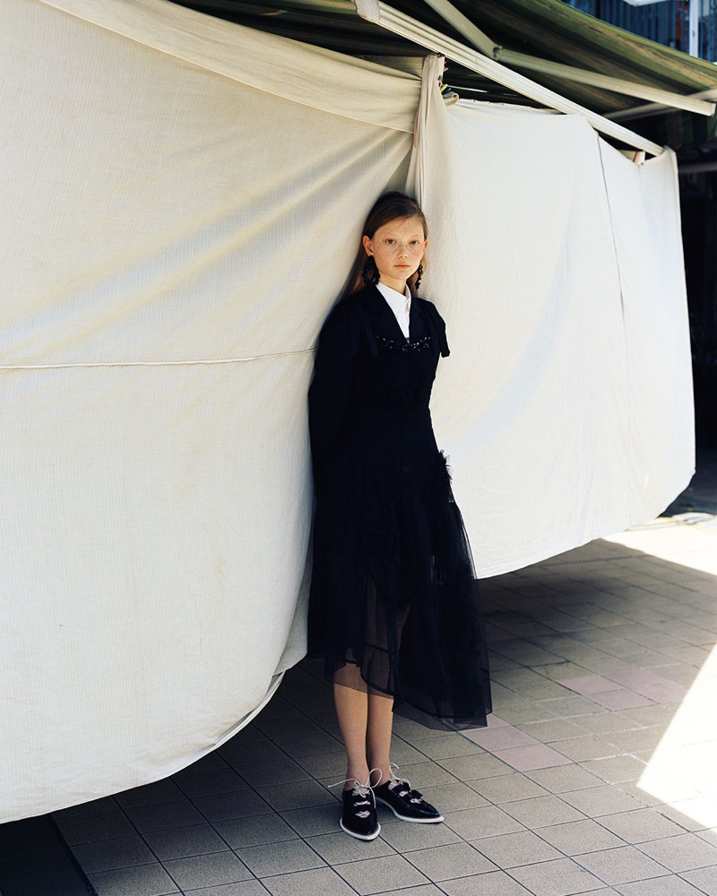 Sara Grace Wallerstedt Models Simone Rocha Looks for A Magazine