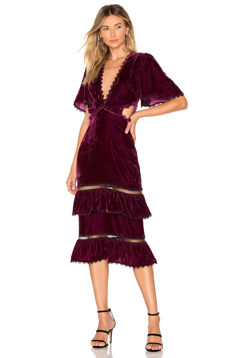 Tularosa Kaylee Velvet Dress in Plum $228