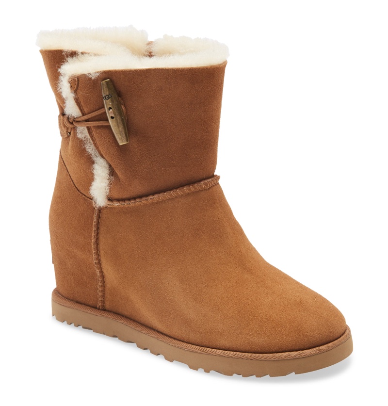 UGG Classic Femme Toggle Wedge Boot in Chestnut Suede $119.90 (previously $179.95)