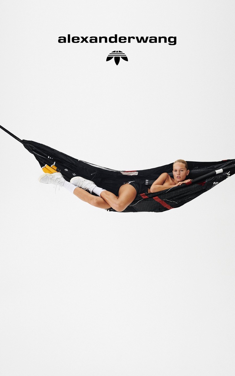 Lounging in a hammock, Anna Ewers fronts adidas Originals by Alexander Wang Collection 4 campaign