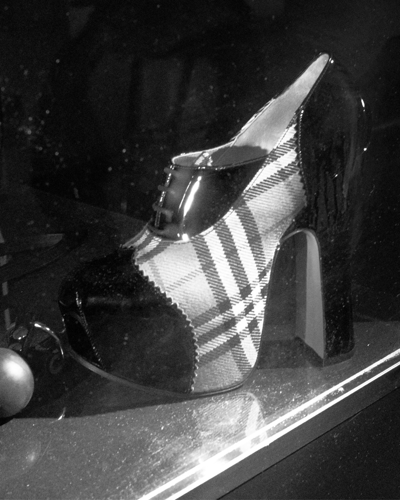 The Burberry check platform designed in collaboration with Vivienne Westwood