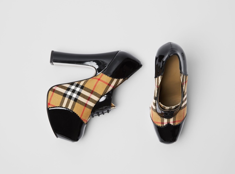 Burberry x Vivienne Westwood Vintage Check Patent & Lace-Up Platforms $990