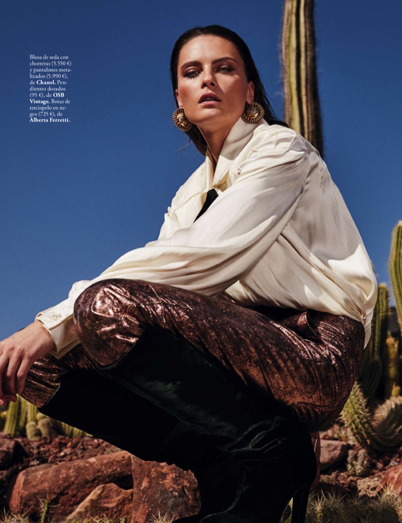 Elena Melnik Takes On the Western Trend for ELLE Spain