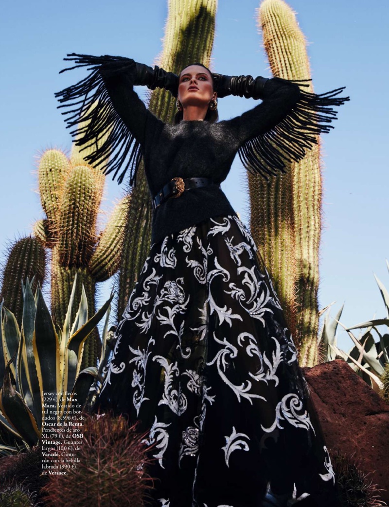 Elena Melnik Takes On the Western Trend for ELLE Spain