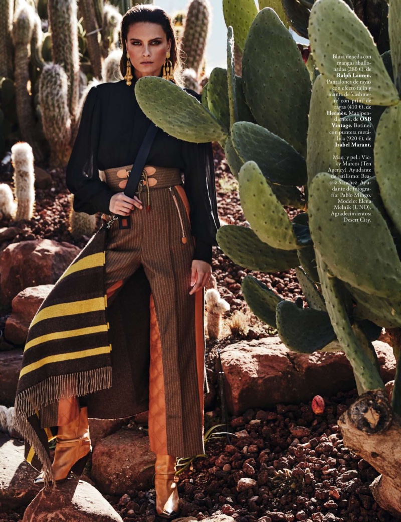 Elena Melnik Takes On the Western Trend for ELLE Spain