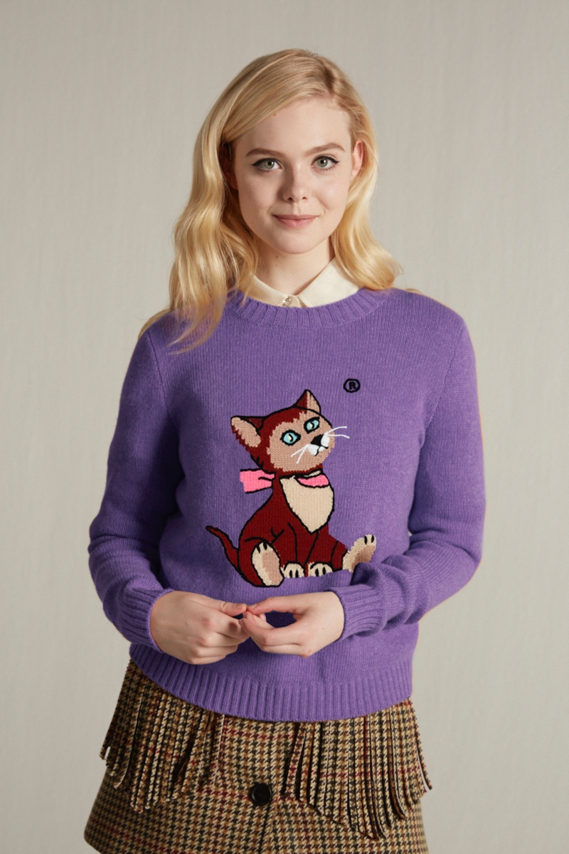 Miu Miu unveils its Little Cats sweater collection with the American actress