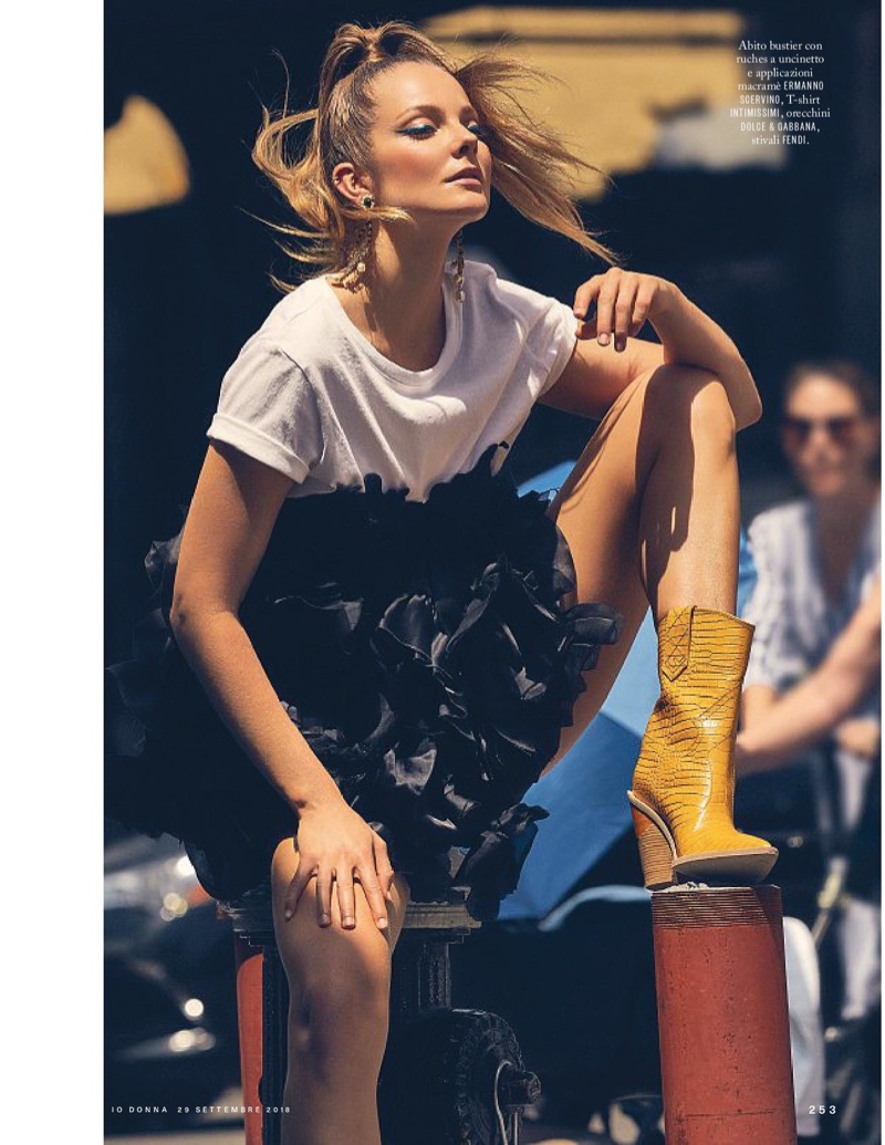 Eniko Mihalik Gets Glam in the City for Io Donna