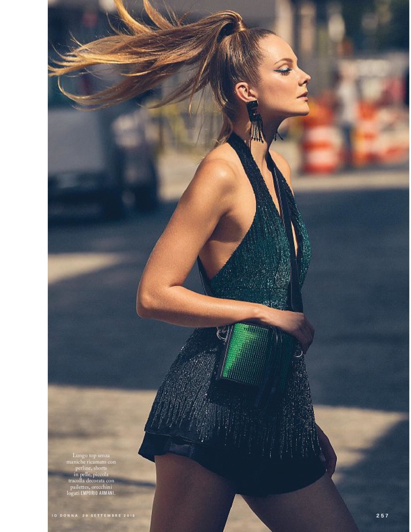 Eniko Mihalik Gets Glam in the City for Io Donna