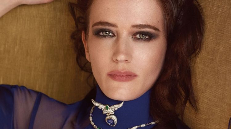 Ready for her closeup, Eva Green looks diaphanous in blue