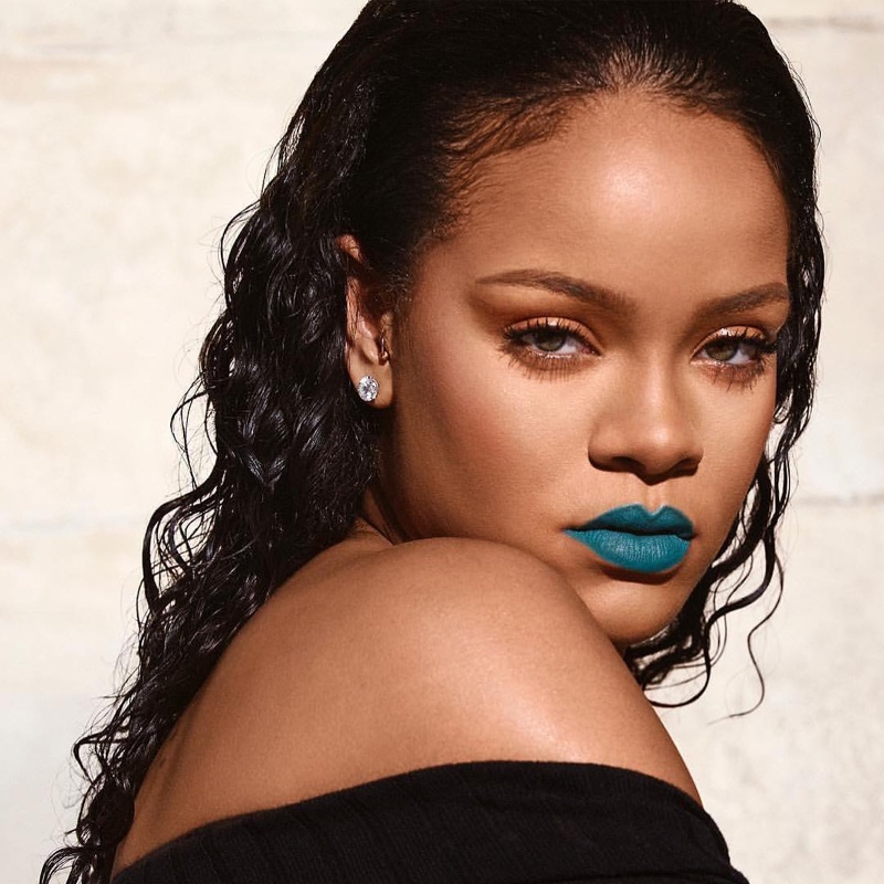 Rihanna stuns in Turks & Caicos shade from Fenty Beauty Mattemoiselle lipstick line