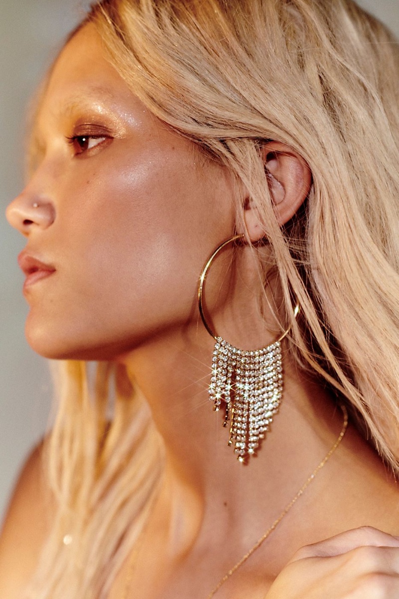 Free People Bette Rhinestone Hoops $38