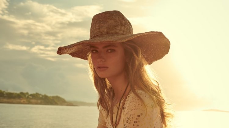 Anna Mila Guyenz Poses in Ibiza for Hemisphere Cashmere Spring ’19