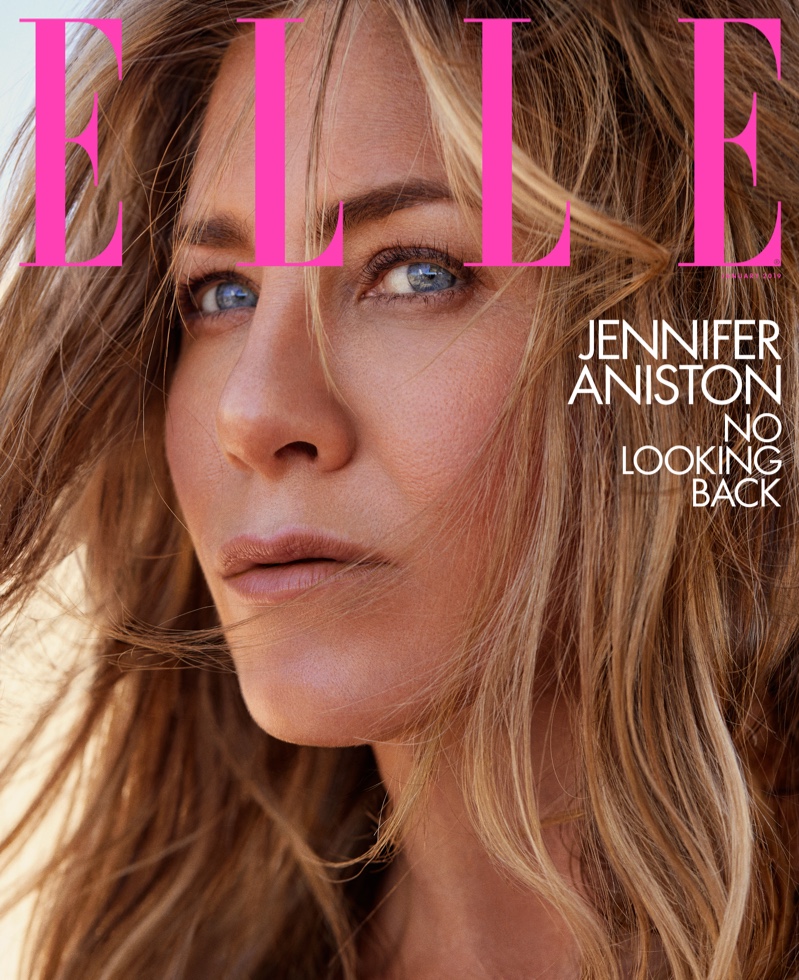 Jennifer Aniston and the charm bracelet she wears on the Elle cover