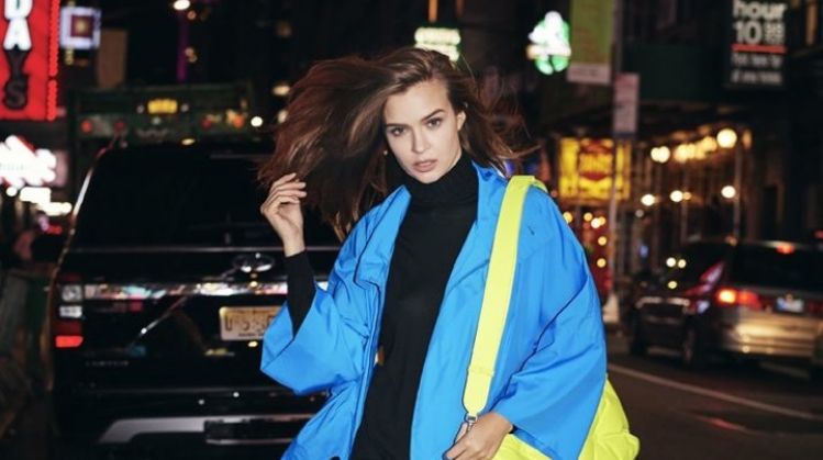 Josephine Skriver Models Neon Looks for ELLE Italy