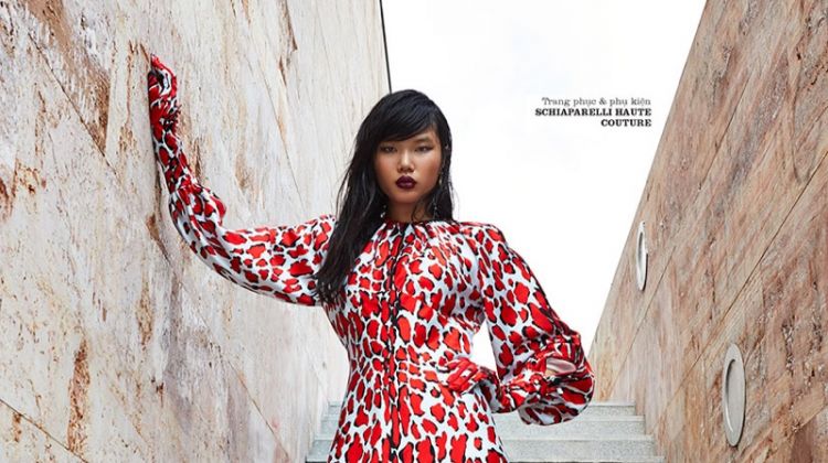 Kayako Higuchi Embraces Bold Prints for ELLE Vietnam