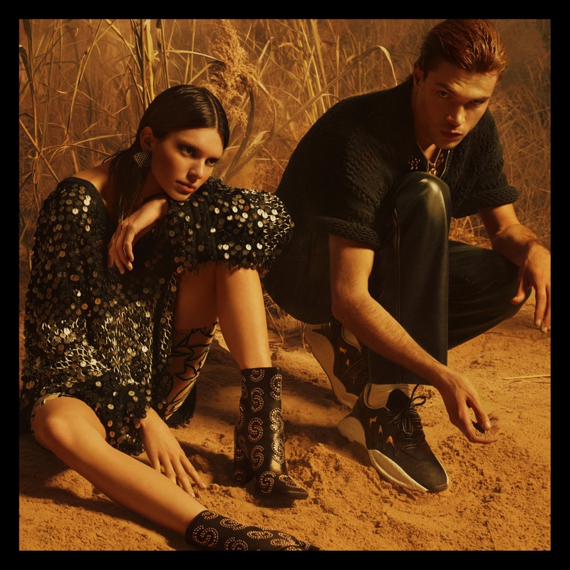 Kendall Jenner and Luka Isaac pose for Roberto Cavalli spring-summer 2019 campaign