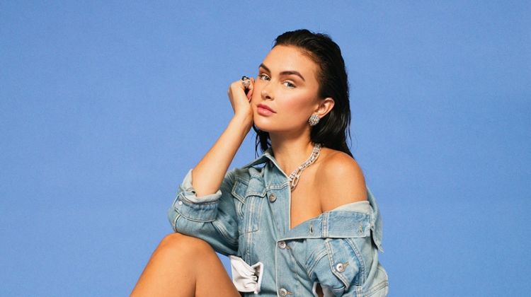 Lala Kent wears Each x Other denim jacket, Moussy shorts and Malone Souliers boots