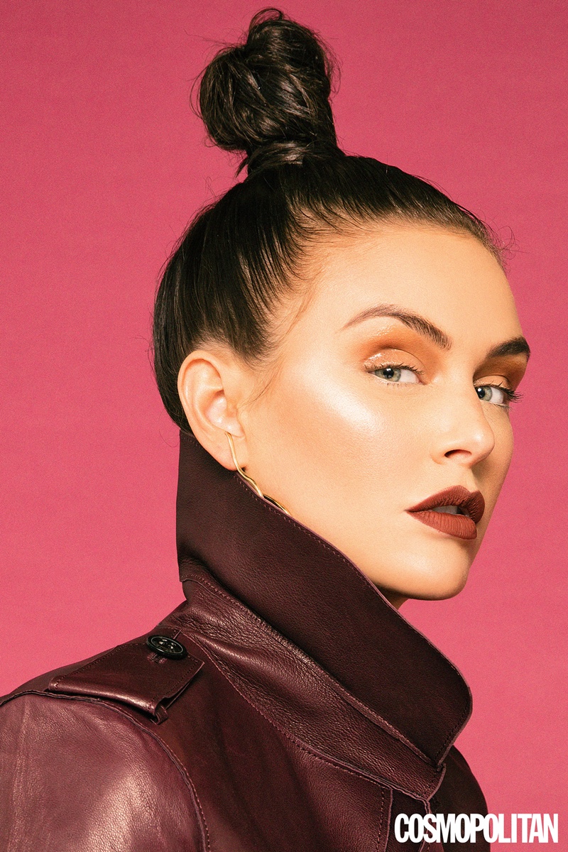 Ready for her closeup, Lala Kent wears top knot hairstyle
