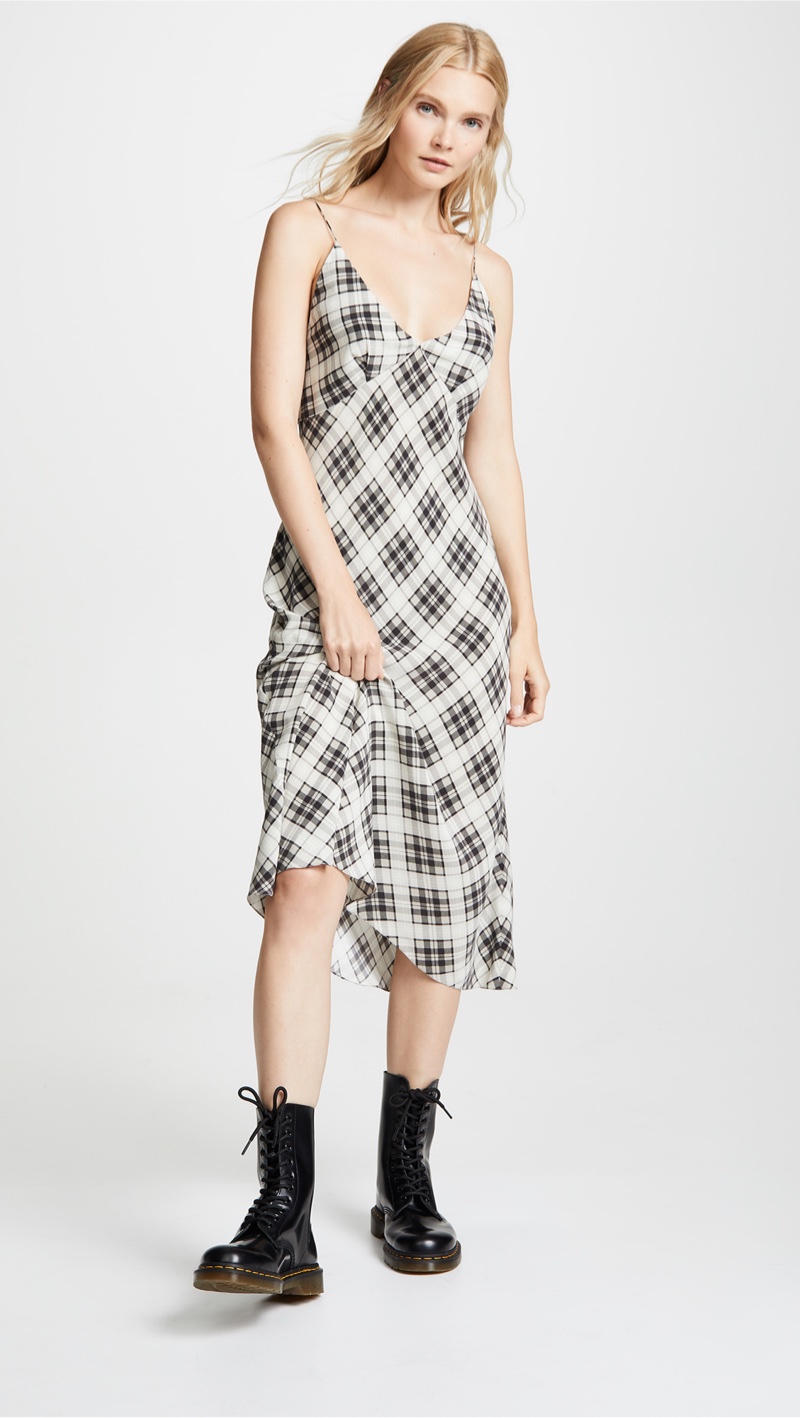 Marc Jacobs Redux Grunge Bias Plaid Knee Length Dress $495