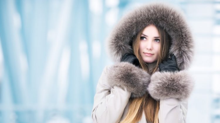 Model Winter Coat Fur Beautiful