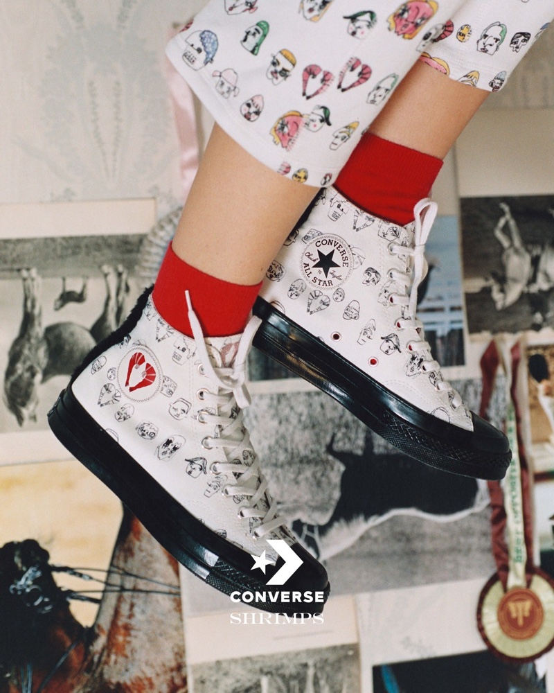 An image from the Shrimps x Converse campaign