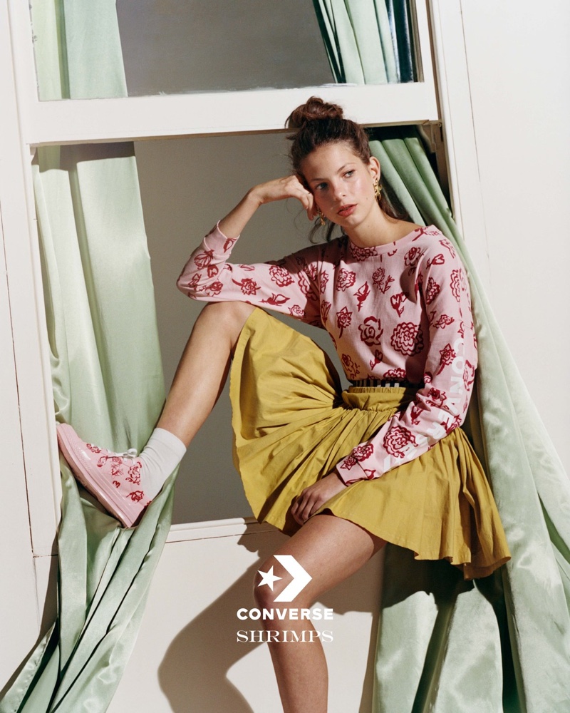 Model Margherita Boffetta fronts Shrimps x Converse campaign