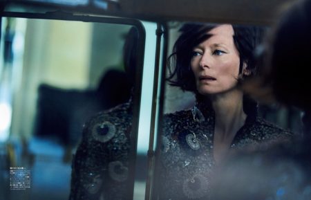Tilda Swinton Captivates in Chanel Couture for Vogue Japan Looking chic, Tilda Swinton wears an embroidered coat