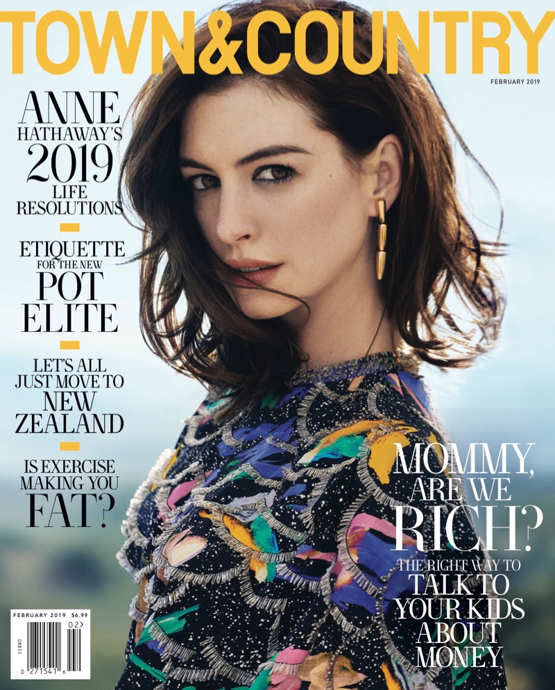 Anne Hathaway on Town & Country Magazine February 2019 Cover