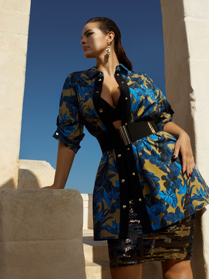 Ashley Graham wears bold prints in Marina Rinaldi spring-summer 2019 campaign