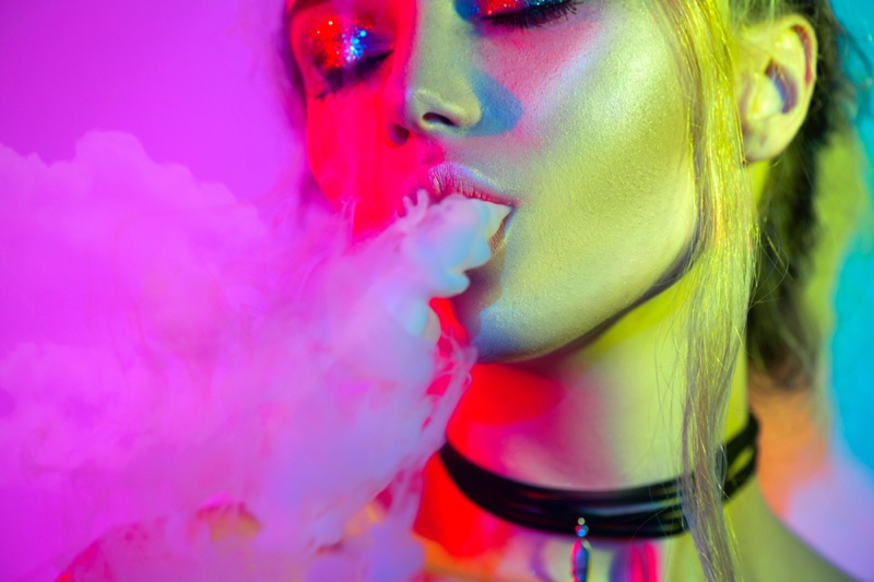 Beauty Model Smoking Vape