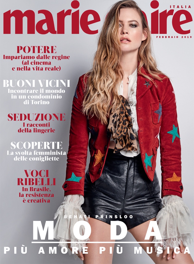 Behati Prinsloo on Marie Claire Italy February 2019 Cover. Photo: David Roemer