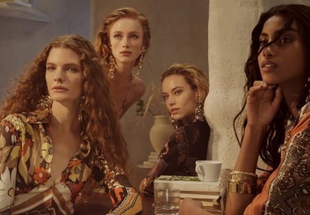 Chloe Captures a Feminine Utopia for Spring 2019 Campaign Carolina Burgin, Rianne van Rompaey, Hannah Ferguson and Imaan Hammam front Chloe spring-summer 2019 campaign