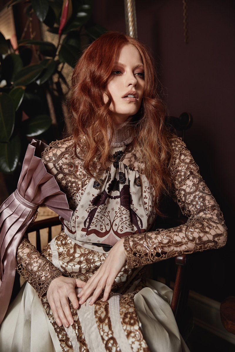 Grace Cairns Models Eclectic Ensembles in L'Officiel Lithuania