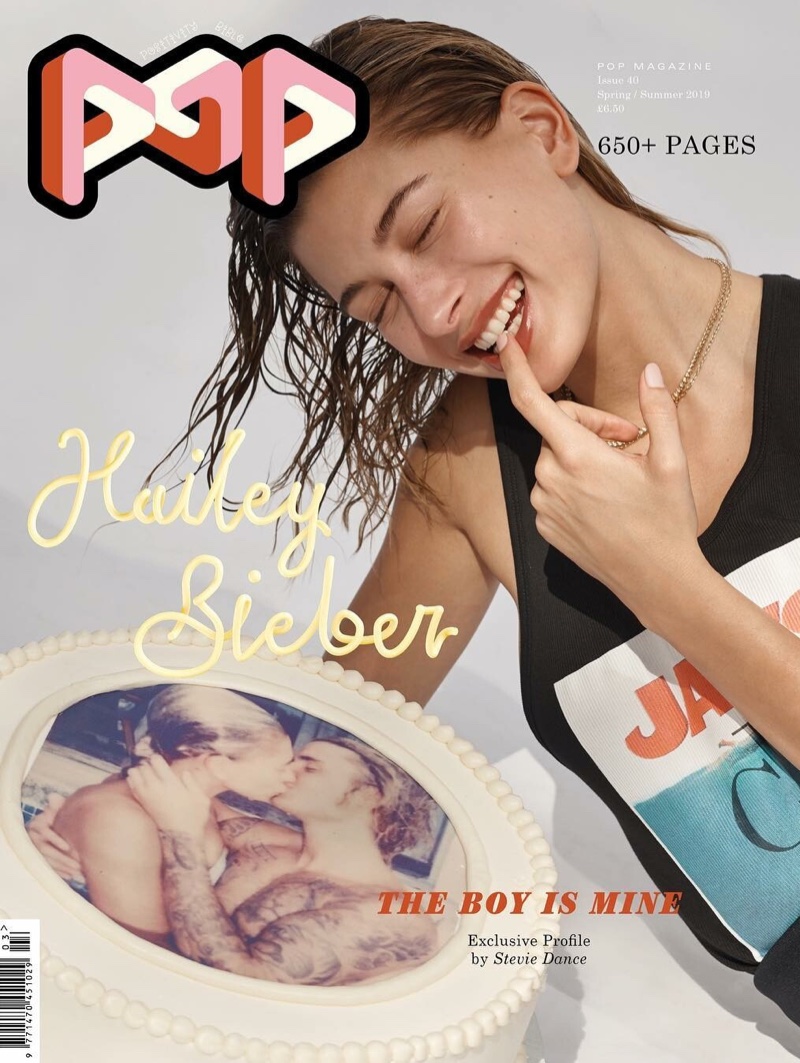 Model Hailey Baldwin on POP Magazine Spring/Summer 2019 Cover
