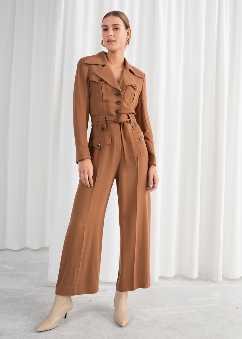 & Other Stories Belted Workwear Jumpsuit $129