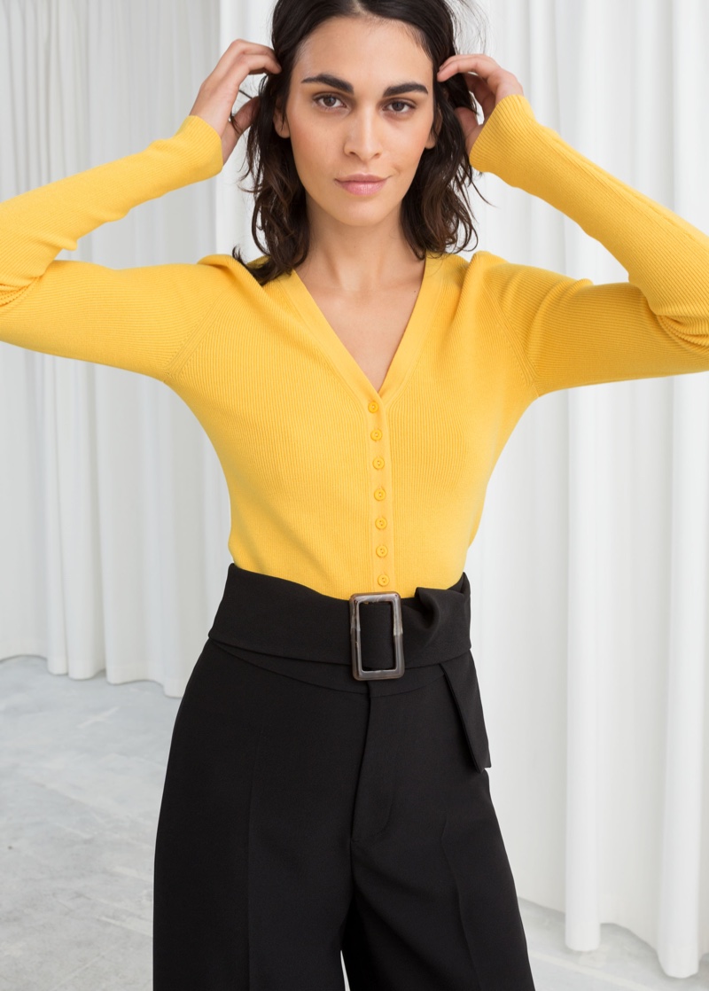 & Other Stories Fitted Ribbed Cardigan $59