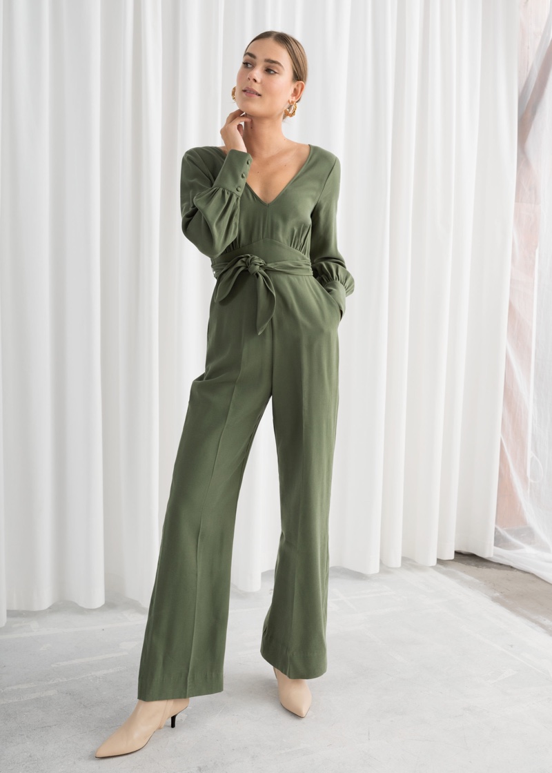 & Other Stories Flared Belted Jumpsuit $99