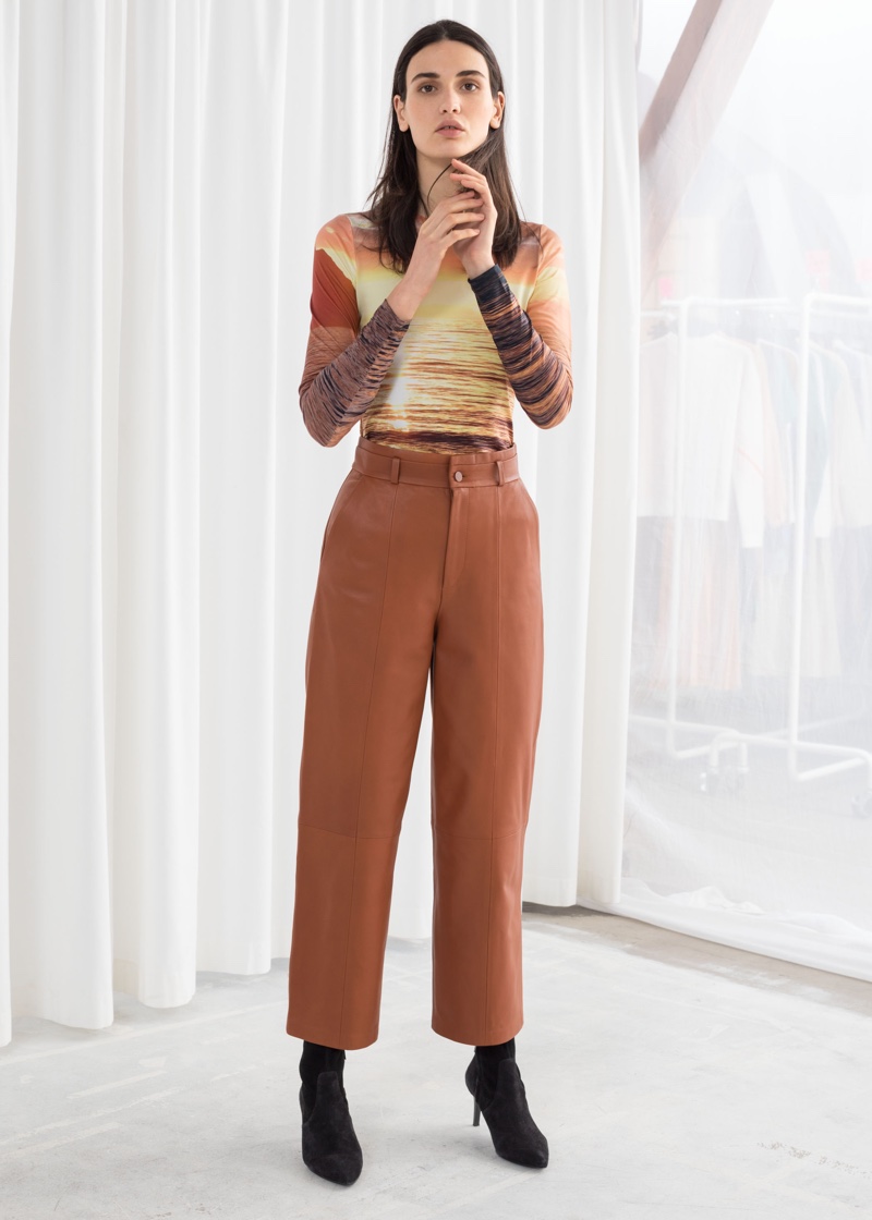 & Other Stories High Waisted Leather Pants $299