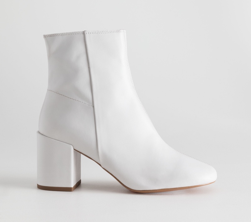 & Other Stories Leather Ankle Boots in White $195