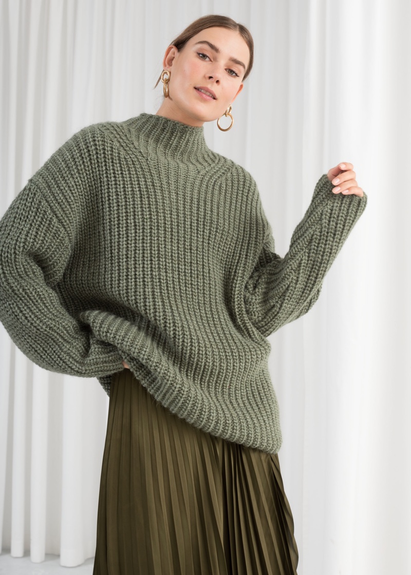 & Other Stories Oversized Alpaca Blend Sweater in Pistachio $99