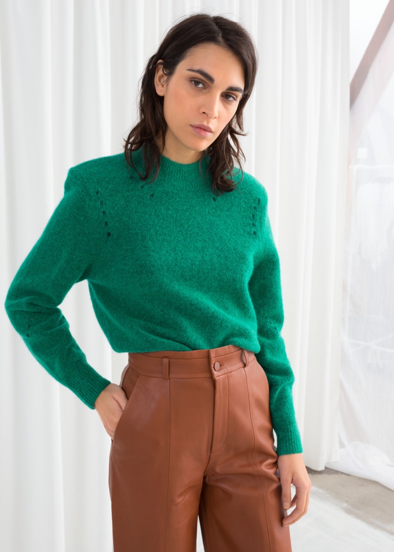 & Other Stories Structured Alpaca Wool Blend Sweater $99